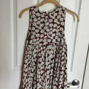 free people brown and white dress Free People Raylon Midi Dress In Brown